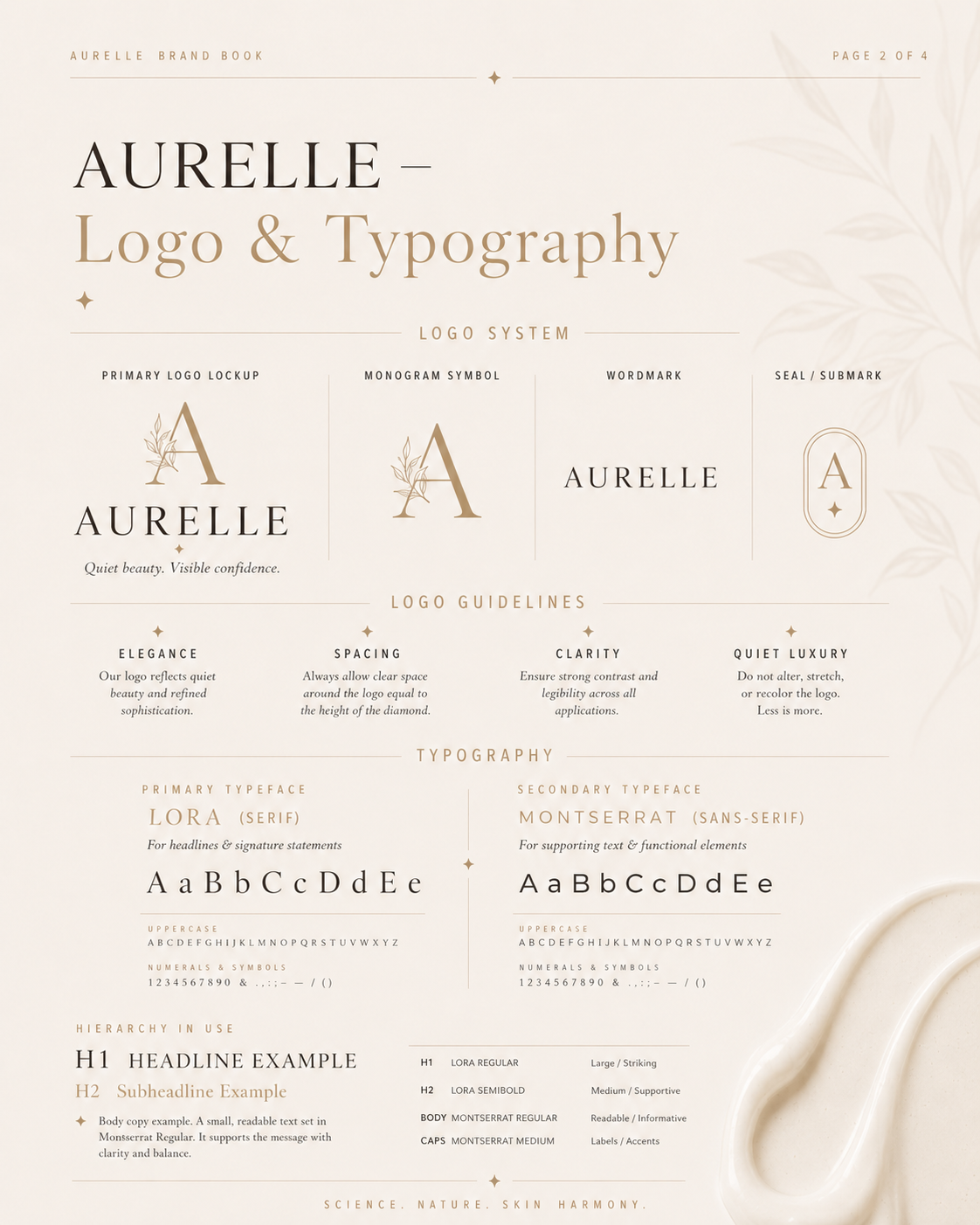Logo and Typography brand book page