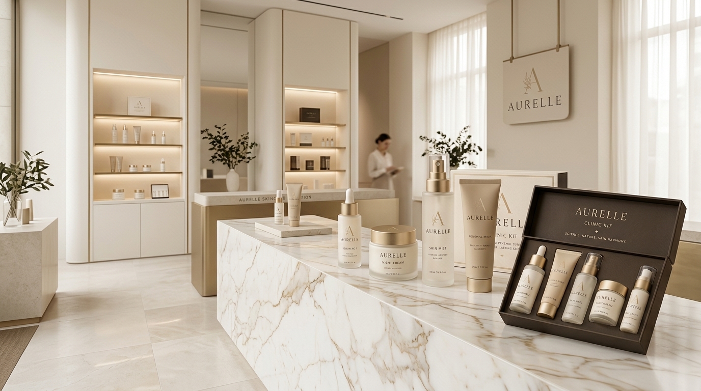 AURELLE at the counter — boutique campaign