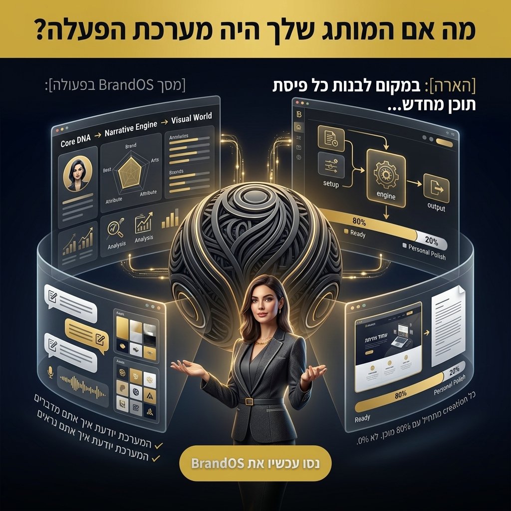 BrandOS — מערכת הפעלה למותג: Core DNA, Narrative Engine, Visual World