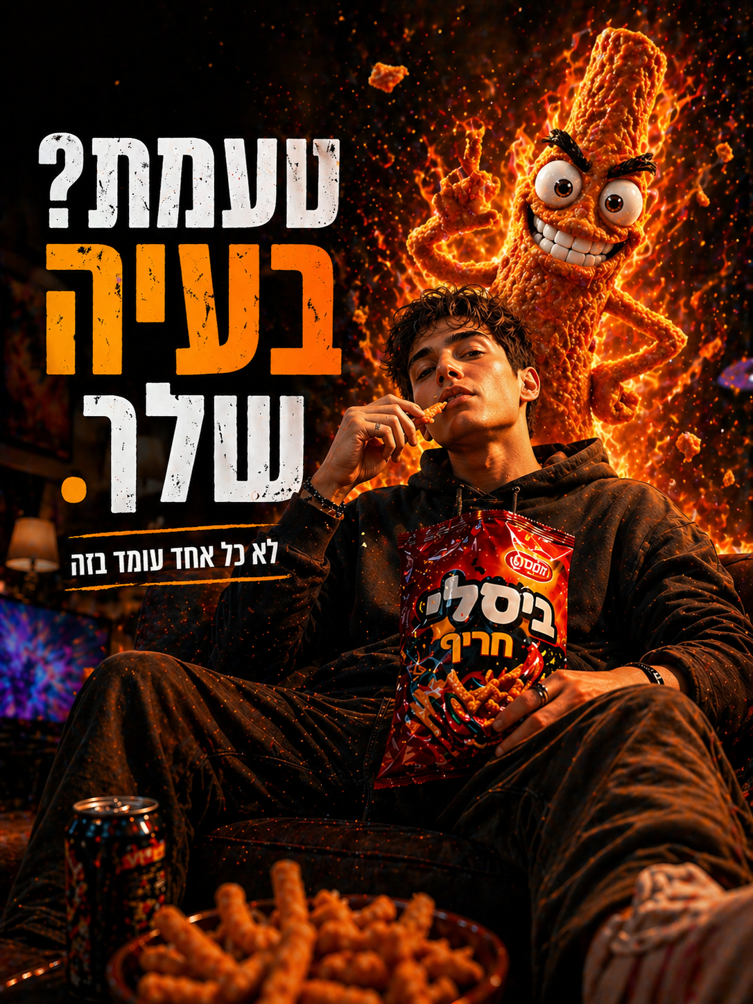 פרסומת ביסלי חריף בעברית — 'טעמת? בעיה שלך' — נוצרה ב-ChatGPT Images 2.0