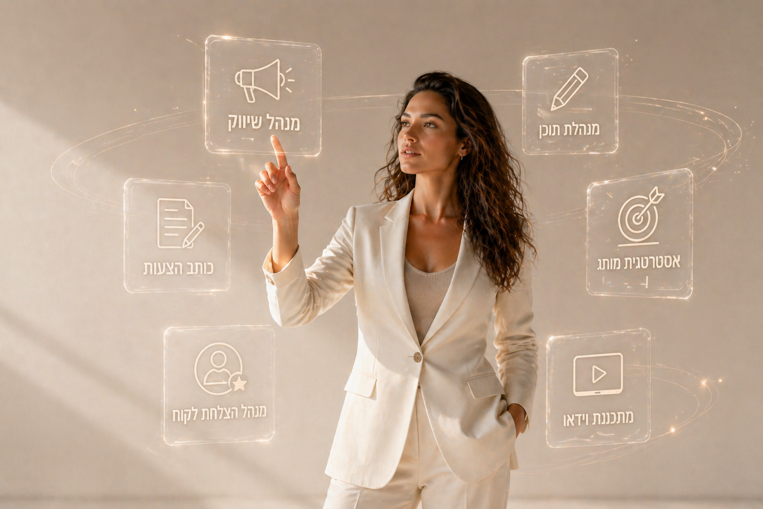 אסטרטגית מותג מנהלת צוות של 6 סקילים מותאמים אישית בקלוד — מנהל שיווק, מנהלת תוכן, אסטרטגית מותג, כותב הצעות, מנהל הצלחת לקוח ומתכננת וידאו