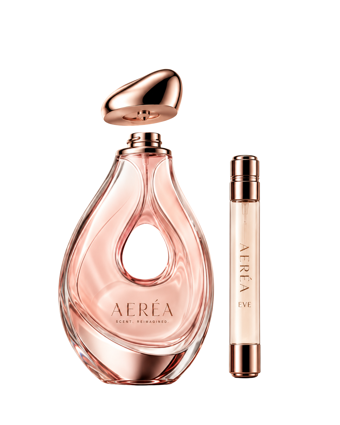 AERÉA Bloom — בקבוק זכוכית ורודה עם מילוי-טיול