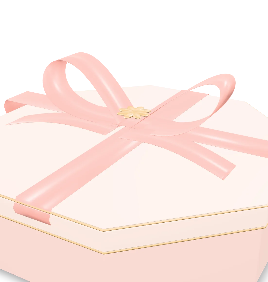 Pétale° macaron box in 3D, seven macarons, lid open