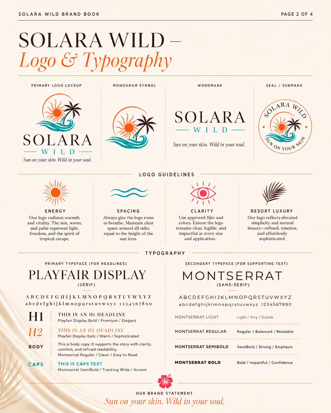 Logo and Typography brand book page