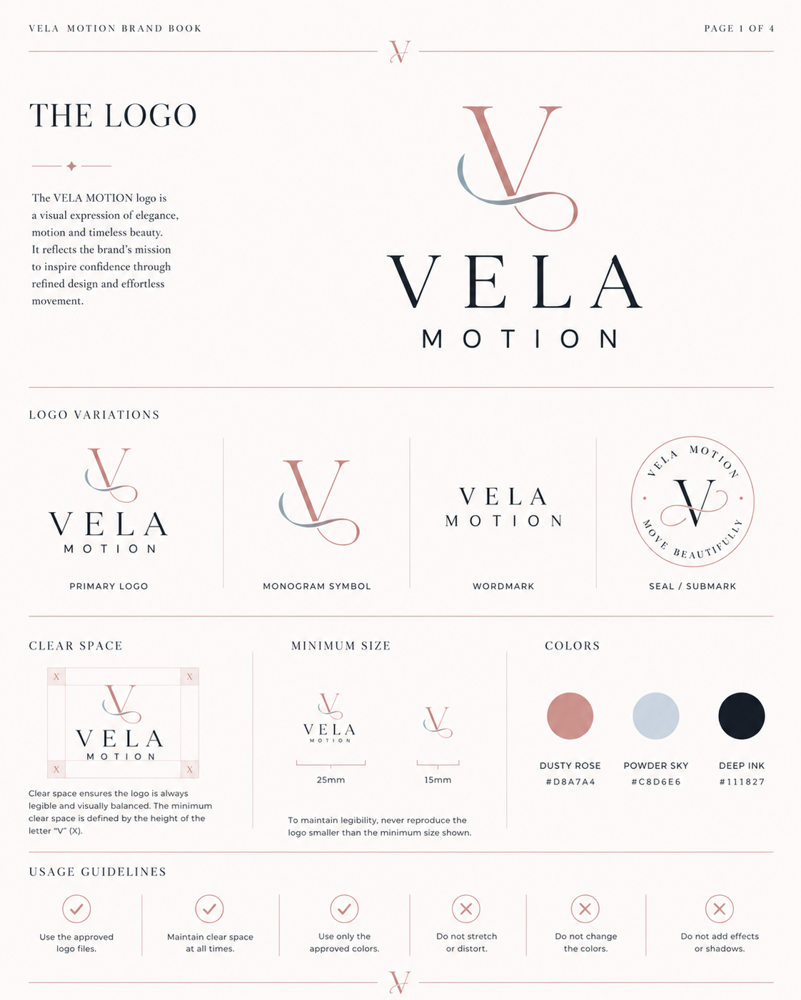 Logo and Typography brand book page