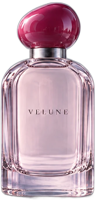 בקבוק VELUNE FLORAISON ורוד עם מכסה בורדו